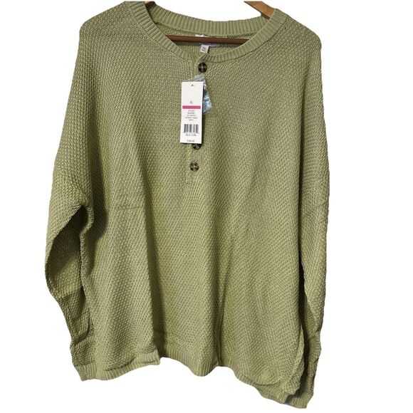 new directions Sweaters - New Directions Woman’s Size XL Green Light Weight Sweater Top Long Sleeve NEW